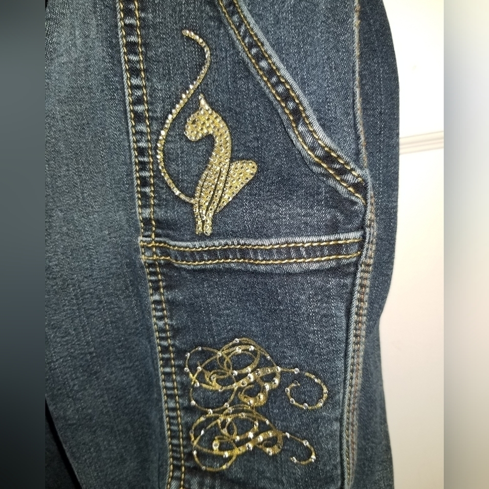 Baby Phat Carpenter Jeans Stretchy Flare Leg Size 7 - Picture 7 of 11